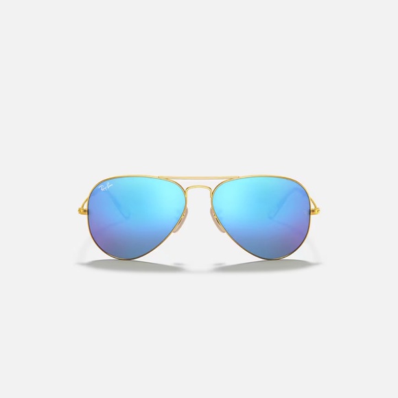 Ray-Ban Aviator RB 3025 Sunglasses with Gold Frame and Blue Flash Lenses 💙😎 - Picture 7 of 10